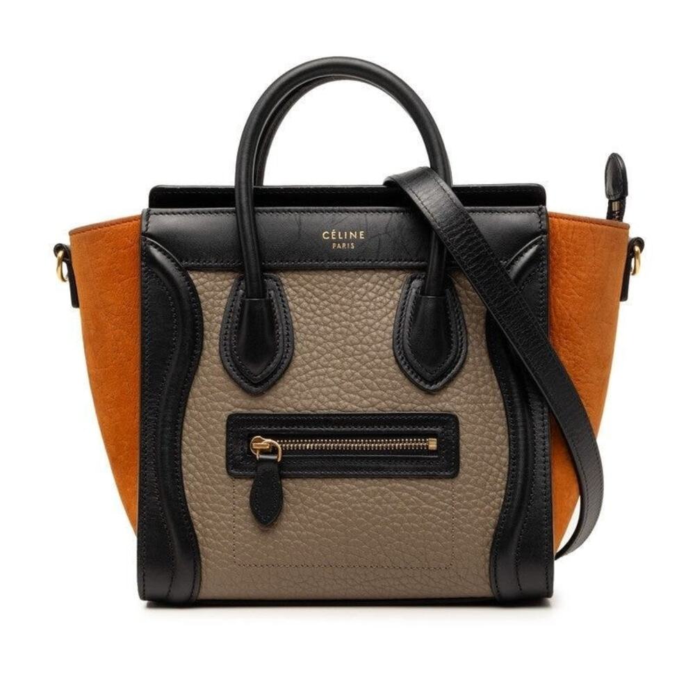 Celine Luggage Nano Shopper Handbag Black